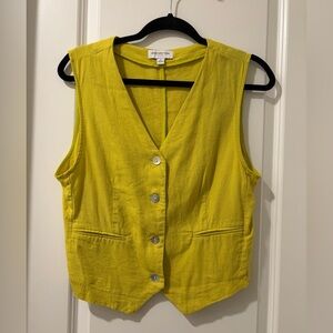 Marc New York Yellow Button-Down Sleeveless Top